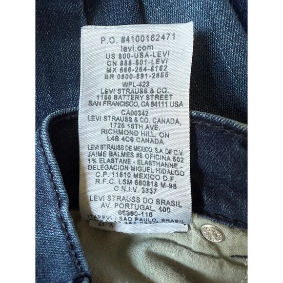 Levi’s 512 Perfectly Slimming Bootcut Jeans 12M Stretch Mid Rise Dark Wash - Picture 9 of 10